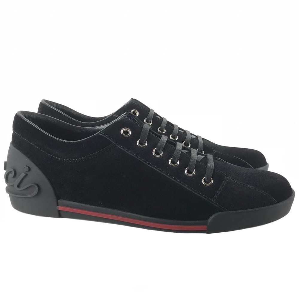 Gucci (38 1/2G) Suede Script Logo Trainer Sneakers